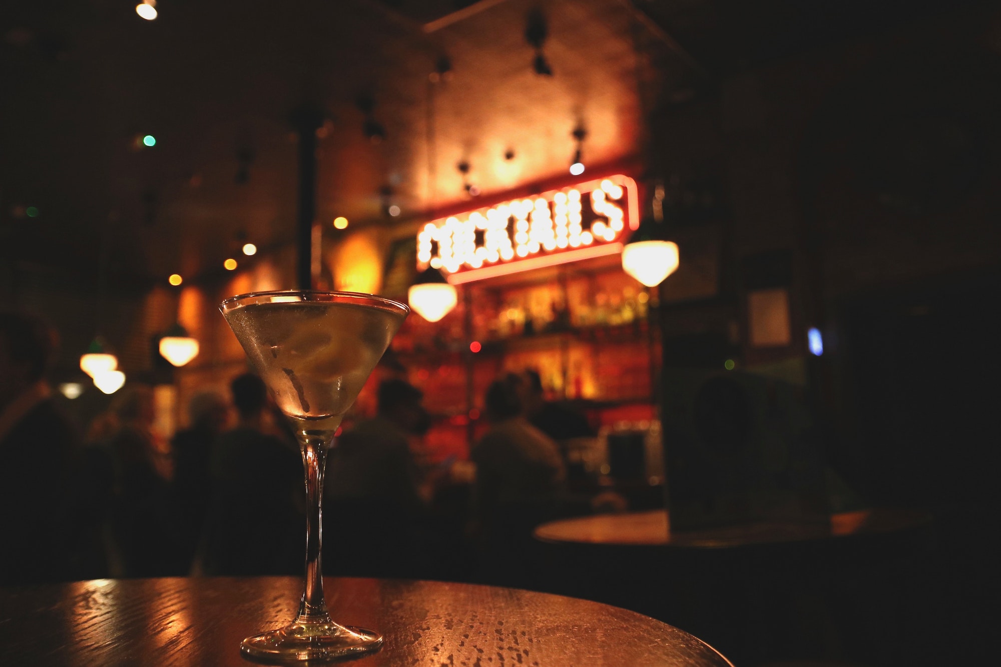 Cocktail at a bar.